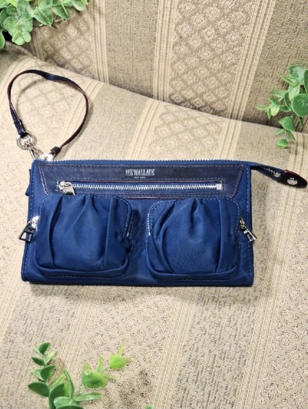 MZ Wallace Abby Nylon & Leather Wristlet Wallet
